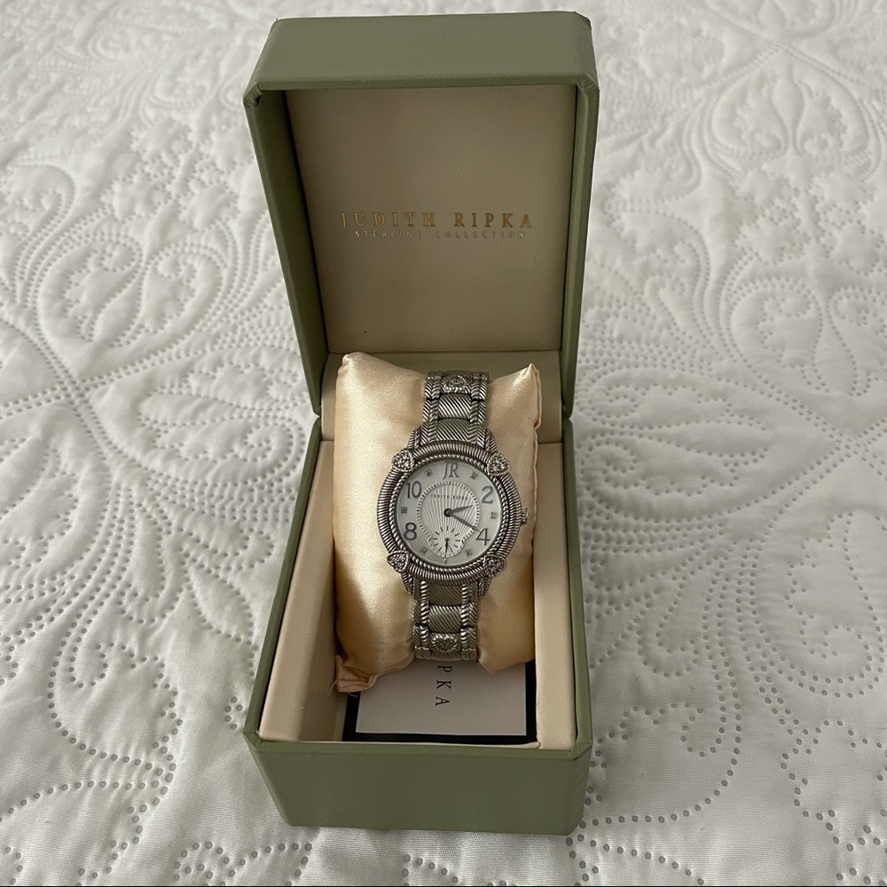 Judith Ripka sterling & stainless steel watch